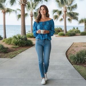 Juicy Couture Blue Patterned Swim Coverup